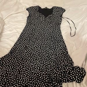 Black and white pokadot dress